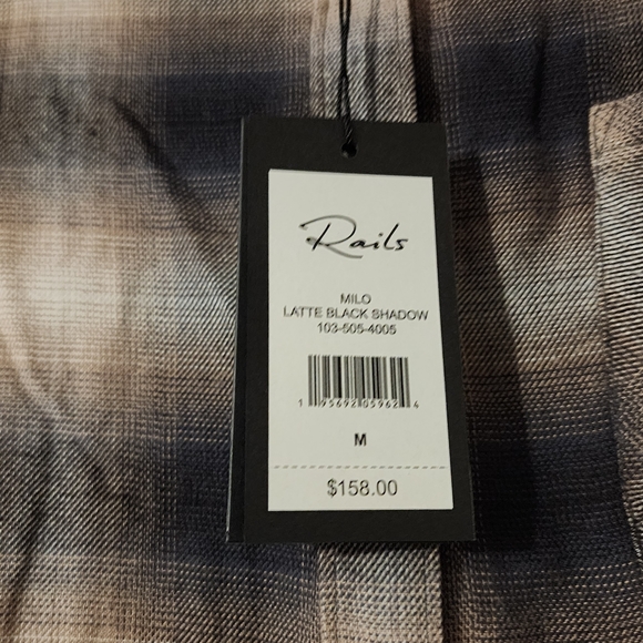 Rails Milo Latte Black Shadow Button-Front Shirt - Picture 8 of 9